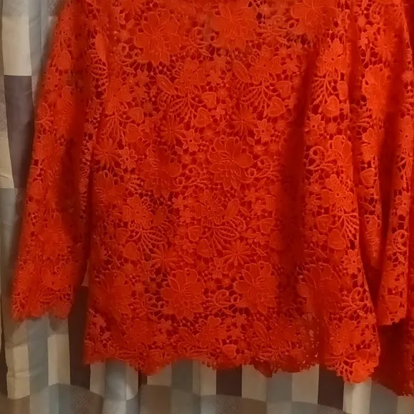FINAL PRICE NWOT DONCASTER COLLECTION burnt orange 2-pc crocheted laced suit