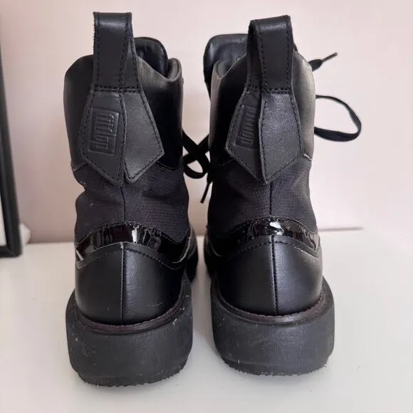 FitFlop Women's Skandi Ankle Lace Up Boots Black Size 9