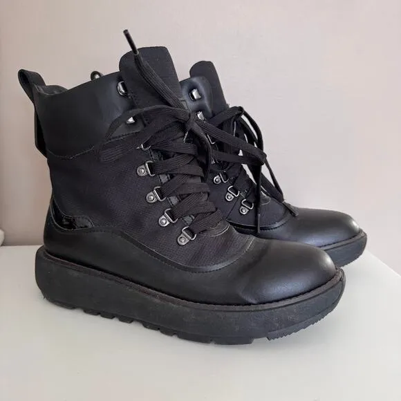FitFlop Women's Skandi Ankle Lace Up Boots Black Size 9