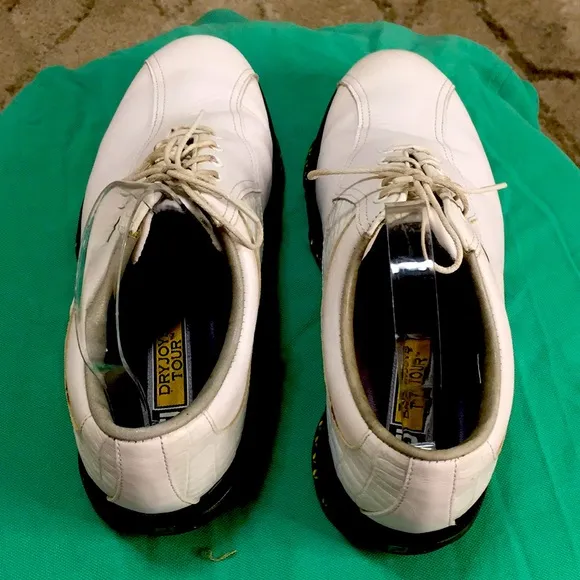 FJ Men's FJ FootJoys dryjoys Tour Opti Flex White Golf Shoes Size 9W