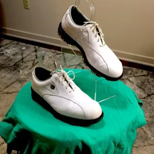 FJ Men's FJ FootJoys dryjoys Tour Opti Flex White Golf Shoes Size 9W