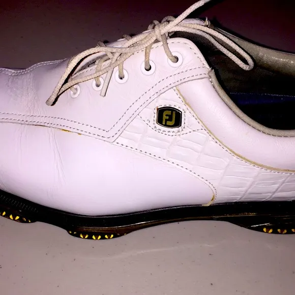 FJ Men's FJ FootJoys dryjoys Tour Opti Flex White Golf Shoes Size 9W