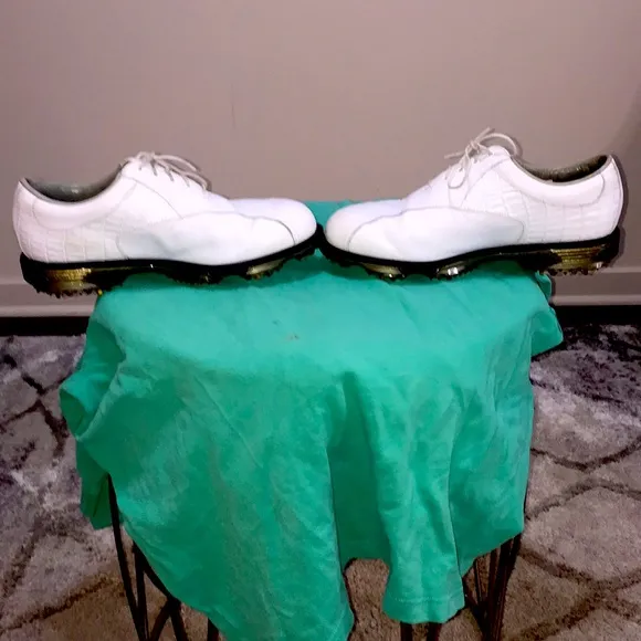 FJ Men's FJ FootJoys dryjoys Tour Opti Flex White Golf Shoes Size 9W