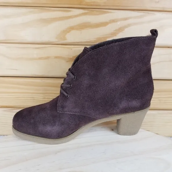 Flip Flop Women's Brown Leather / Suede Ankle Boots Booties Shoes Lace up 38 EUR