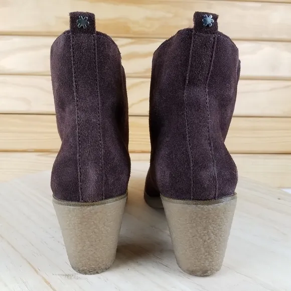 Flip Flop Women's Brown Leather / Suede Ankle Boots Booties Shoes Lace up 38 EUR