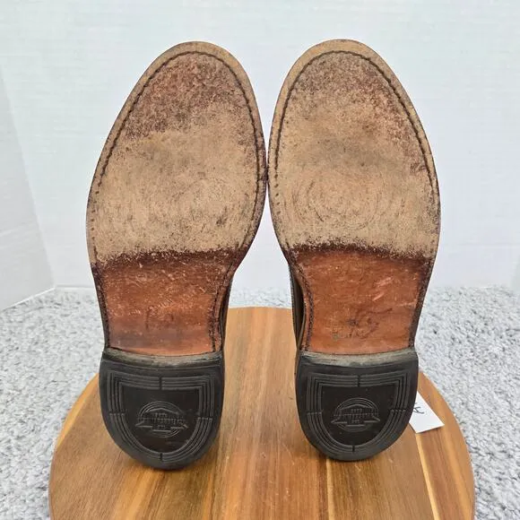 Florsheim Brown Burnished Long Wingtip Brogue Medallion Oxford Derby Mens 8.5 D