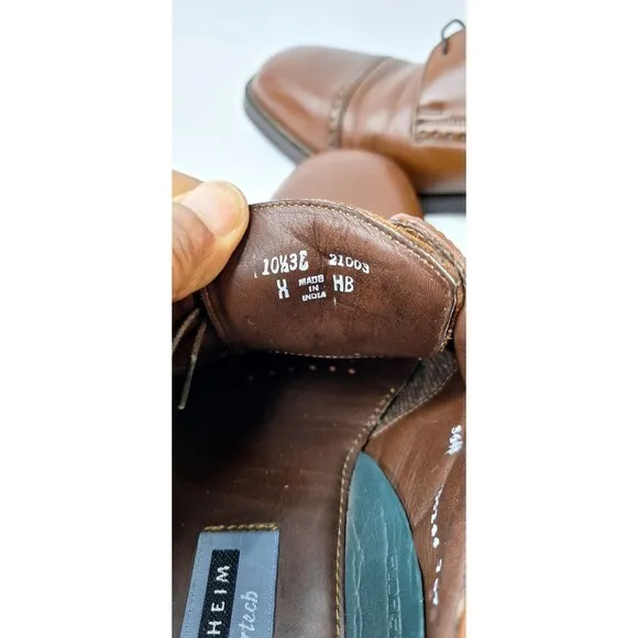 FLORSHEIM Comfortech Oxford Brown Leather Cap Toe Lace Up Shoes Men's Sz 10.5