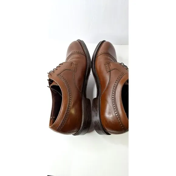 FLORSHEIM Comfortech Oxford Brown Leather Cap Toe Lace Up Shoes Men's Sz 10.5