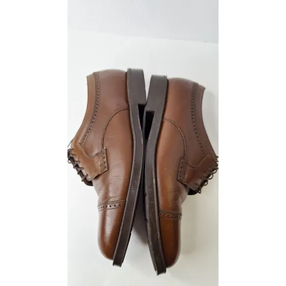 FLORSHEIM Comfortech Oxford Brown Leather Cap Toe Lace Up Shoes Men's Sz 10.5