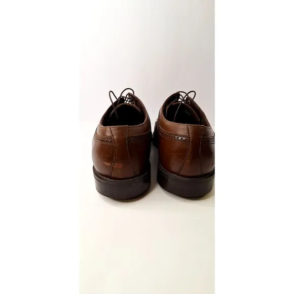 FLORSHEIM Comfortech Oxford Brown Leather Cap Toe Lace Up Shoes Men's Sz 10.5