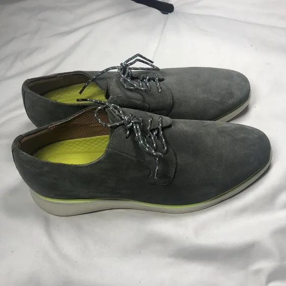 Florsheim‎ Fuel Plain Toe Oxford II Gray Suede/White Sole Mens Shoes Size 10