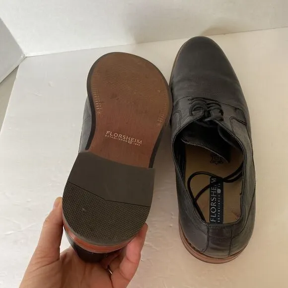 Florsheim Highland Sz 11 Plain Toe Oxford Mens Shoes Black Leather NEW