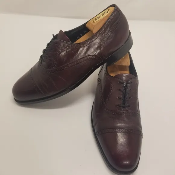 Florsheim Mans Size 10.5D Oxford Derby Cordovan Leather Cap Toe Comfort