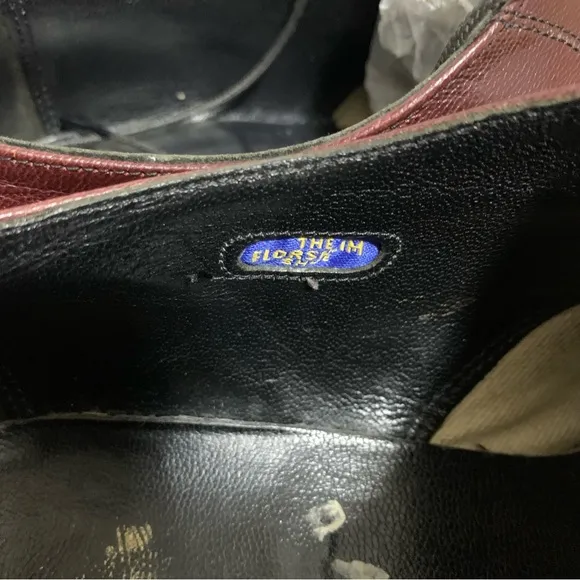 Florsheim Men Cap Toe Oxford Shoes Size 9D Burgundy Red Lace Up Style 33357.‎