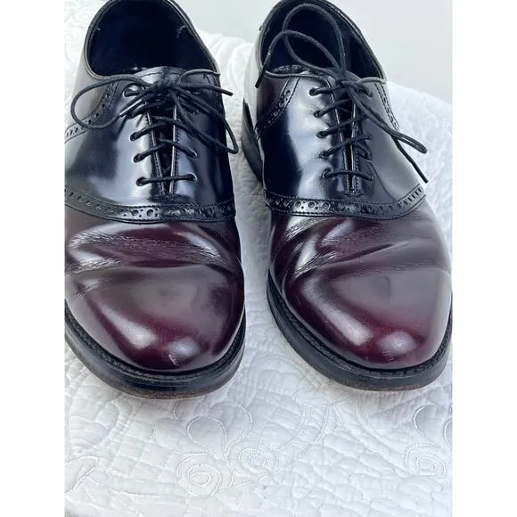 Florsheim Men's Size 8.5D Black/Dark Tan Two Tone Leather Dress Shoes