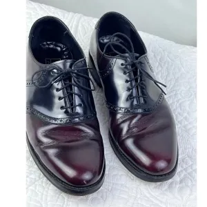 Florsheim Men's Size 8.5D Black/Dark Tan Two Tone Leather Dress Shoes