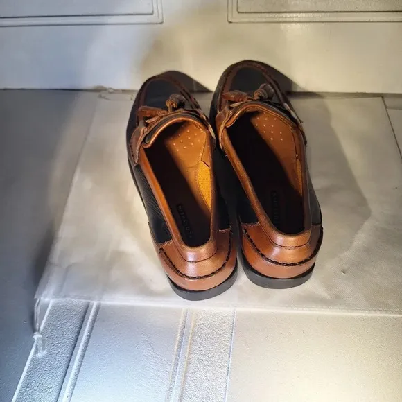 FLORSHEIM Mens Slip On Shoes With Tassels Two Tone Black &amp; Brown 11.5