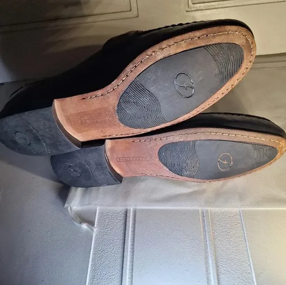 FLORSHEIM Mens Slip On Shoes With Tassels Two Tone Black &amp; Brown 11.5