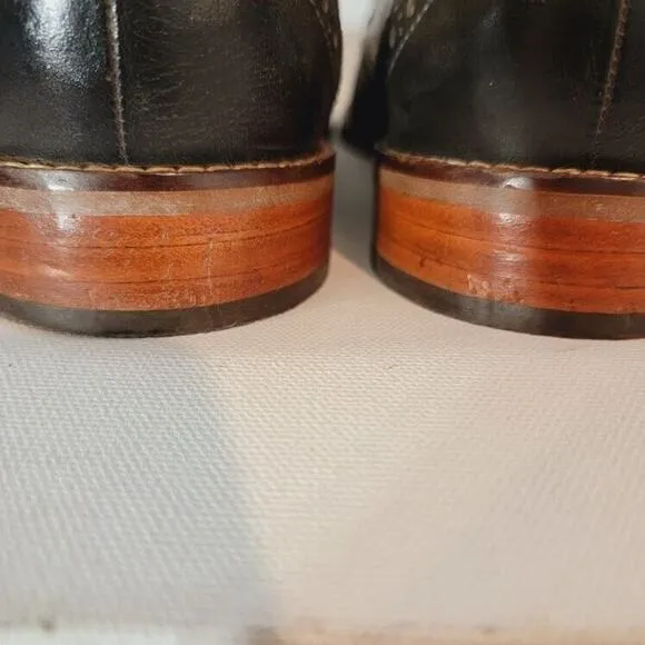 Florsheim Oxford Shoes Wing Tip Men's 10.5 Leather Lace-Up Gray Two-tone Dress