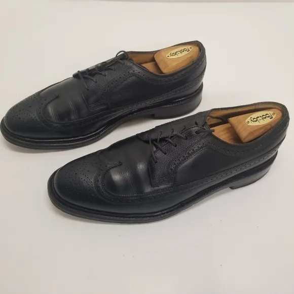 Florsheim Royal Imperial Mens Size 10.5D Black Leather Oxford Derby Wingtip