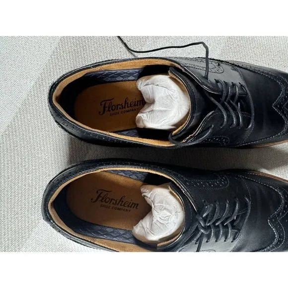 Florsheim Rucci Wingtip Oxford Men's Black Dress Shoes Sz 10.5