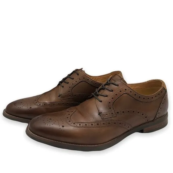 Florsheim Upgrade Wingtip Oxford Leather Dress Shoes 11.5 D Cognac Men’s