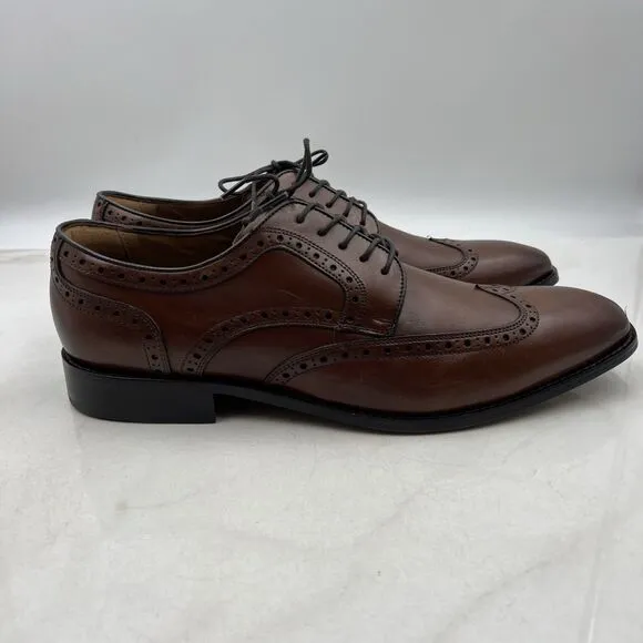 Flosheim Shoes Mens Size 14M Brown Cognac Leather Conetta Wingtip Oxford
