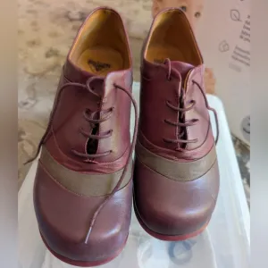 Fluevog Red Oxford Style Leather Shoes