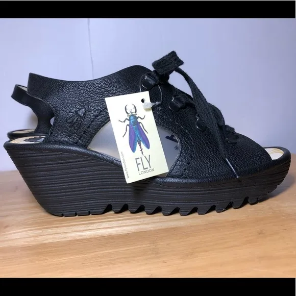 FLY LONDON YLfa Lace Up Wedge Sandal
