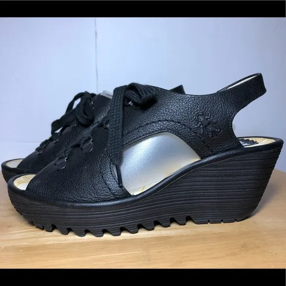 FLY LONDON YLfa Lace Up Wedge Sandal