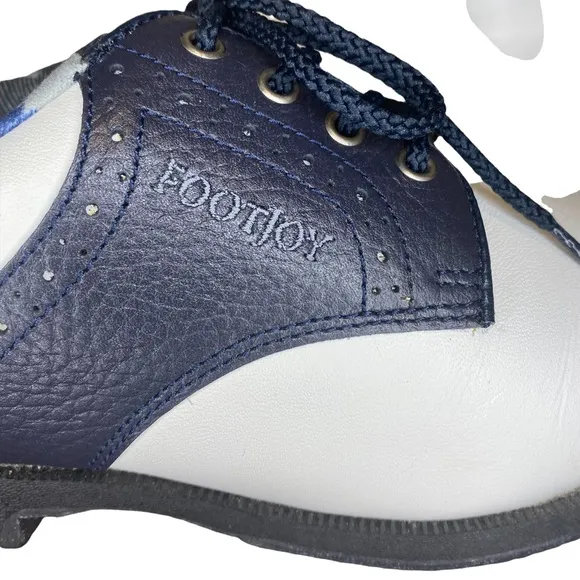 FootJoy Black and White Leather Oxford Style Golf Shoes Size 6.5