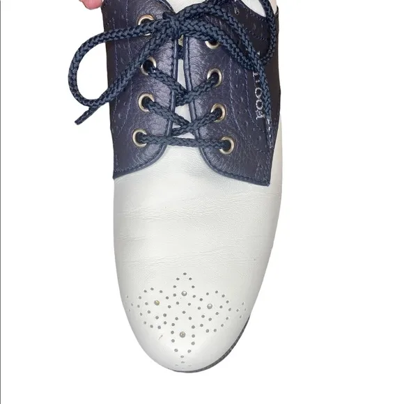 FootJoy Black and White Leather Oxford Style Golf Shoes Size 6.5