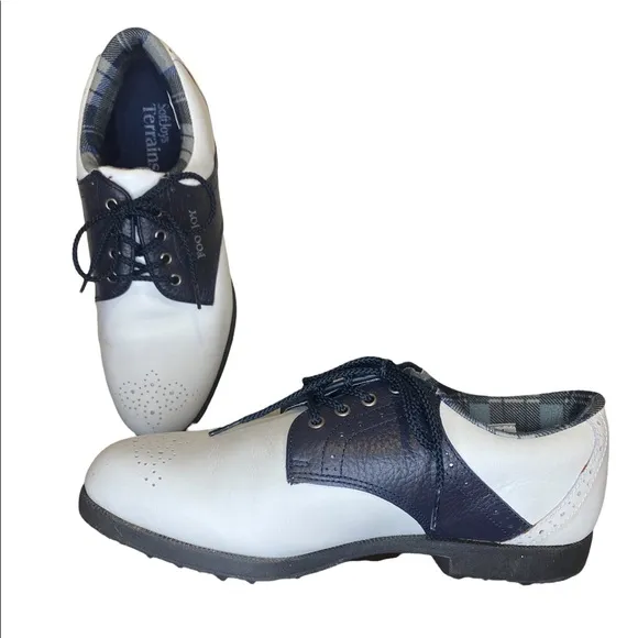 FootJoy Black and White Leather Oxford Style Golf Shoes Size 6.5