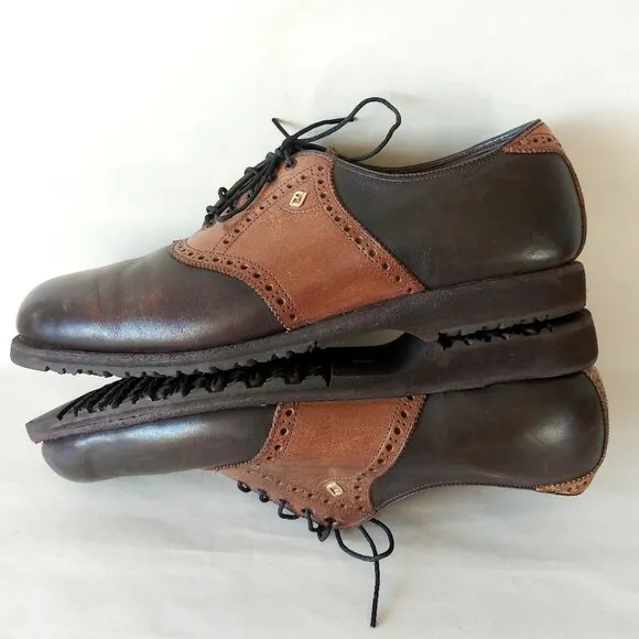 Footjoy Men Golf Shoes Classic Dry  Size 12C Lace-up Brown Leather Oxford 55483