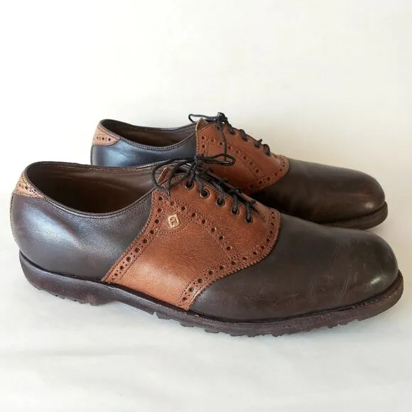 Footjoy Men Golf Shoes Classic Dry  Size 12C Lace-up Brown Leather Oxford 55483