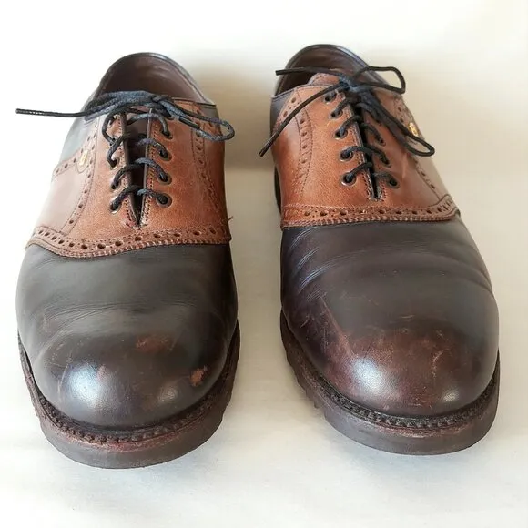 Footjoy Men Golf Shoes Classic Dry  Size 12C Lace-up Brown Leather Oxford 55483
