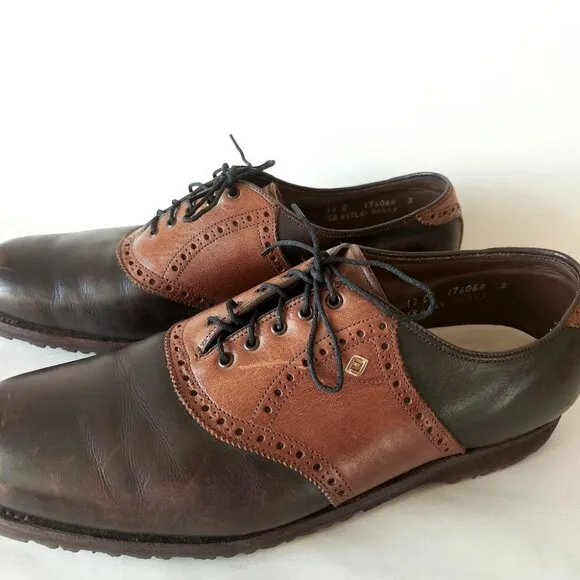 Footjoy Men Golf Shoes Classic Dry  Size 12C Lace-up Brown Leather Oxford 55483