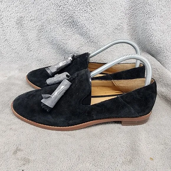 Franco Sarto Shoes Womens Size 8 Hadden Black Suede Tassel Loafer *NWOT*