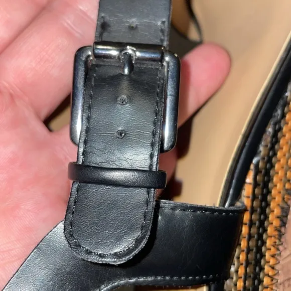 Franco Sarto Stallion 2 Wedges.  Size 9.5.  Vegan Leather.  Faux Leather.