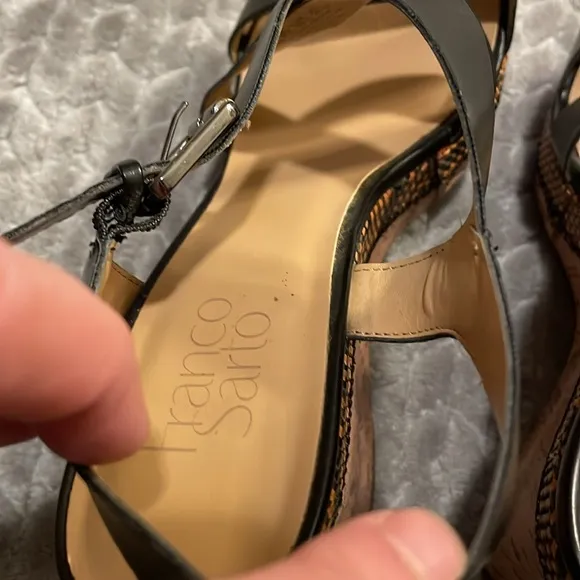 Franco Sarto Stallion 2 Wedges.  Size 9.5.  Vegan Leather.  Faux Leather.