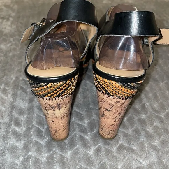 Franco Sarto Stallion 2 Wedges.  Size 9.5.  Vegan Leather.  Faux Leather.