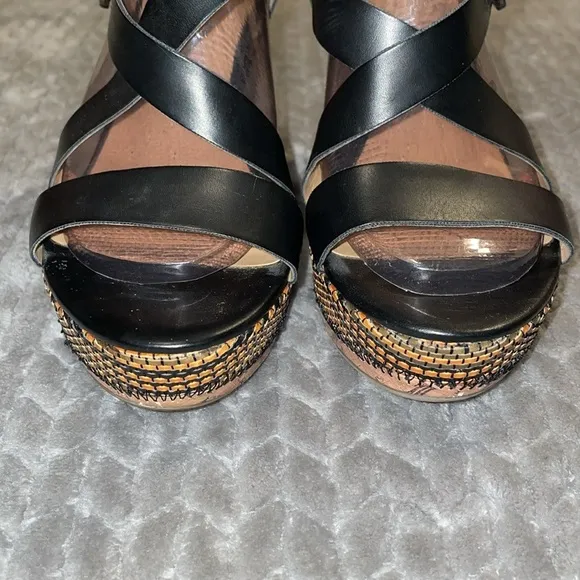 Franco Sarto Stallion 2 Wedges.  Size 9.5.  Vegan Leather.  Faux Leather.