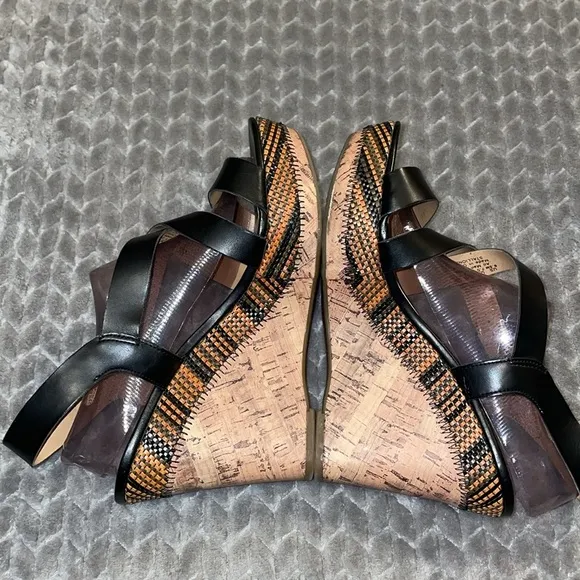 Franco Sarto Stallion 2 Wedges.  Size 9.5.  Vegan Leather.  Faux Leather.