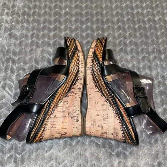 Franco Sarto Stallion 2 Wedges.  Size 9.5.  Vegan Leather.  Faux Leather.