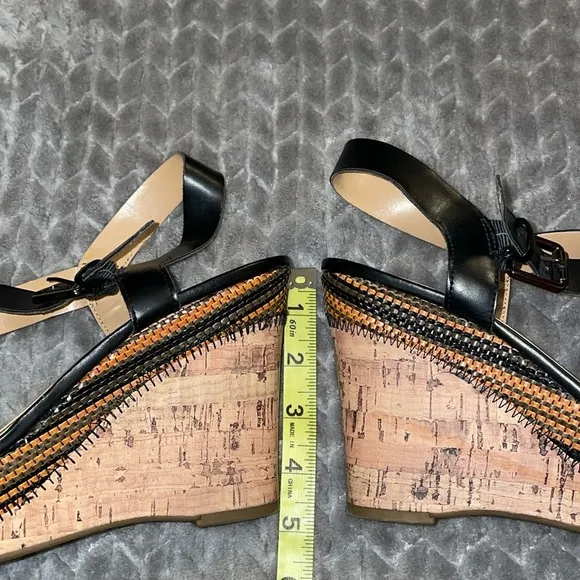 Franco Sarto Stallion 2 Wedges.  Size 9.5.  Vegan Leather.  Faux Leather.