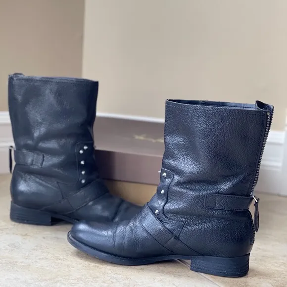 Franco Sarto studded moto combat boots