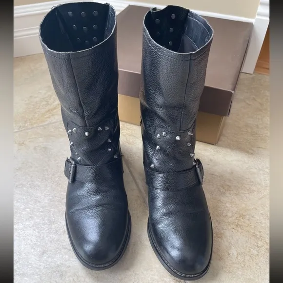 Franco Sarto studded moto combat boots