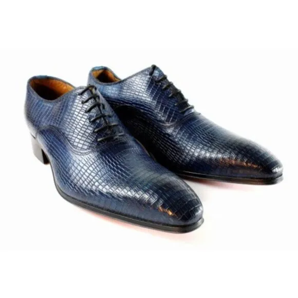 Fred Blue Oxford Mens Leather Shoes