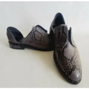 Freda Salvador Wear D'Orsay Laceless Derby in Charcol Snake Oxford Sz 6
