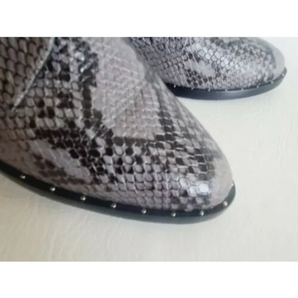 Freda Salvador Wear D'Orsay Laceless Derby in Charcol Snake Oxford Sz 6